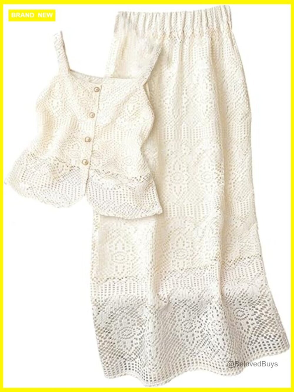 Crochet Skirt and Top Set - Festival Going Out Outfits Crop Top Maxi Skirt